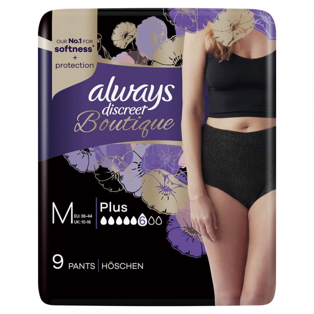 Multipack 2x Always Discreet Boutique Pants Plus Black Medium