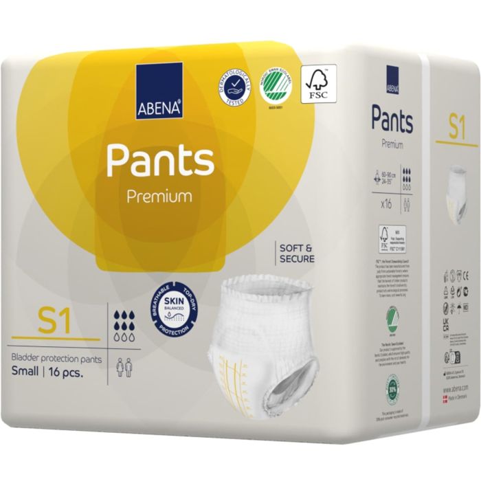 Multipack 6x Abena Pants Premium S1 Small (1400ml) 16 Pack - left pack