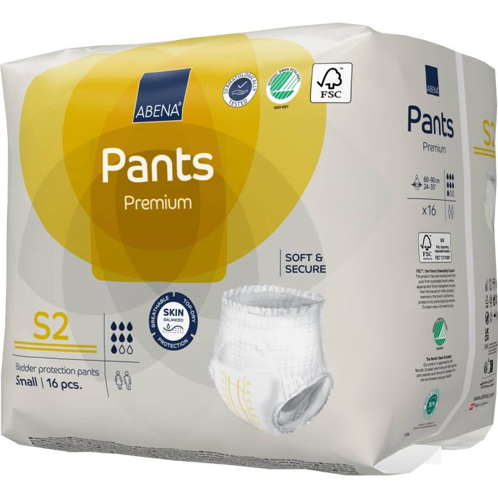 Abena Pants Premium S2 Small (1900ml) 16 Pack - pack right