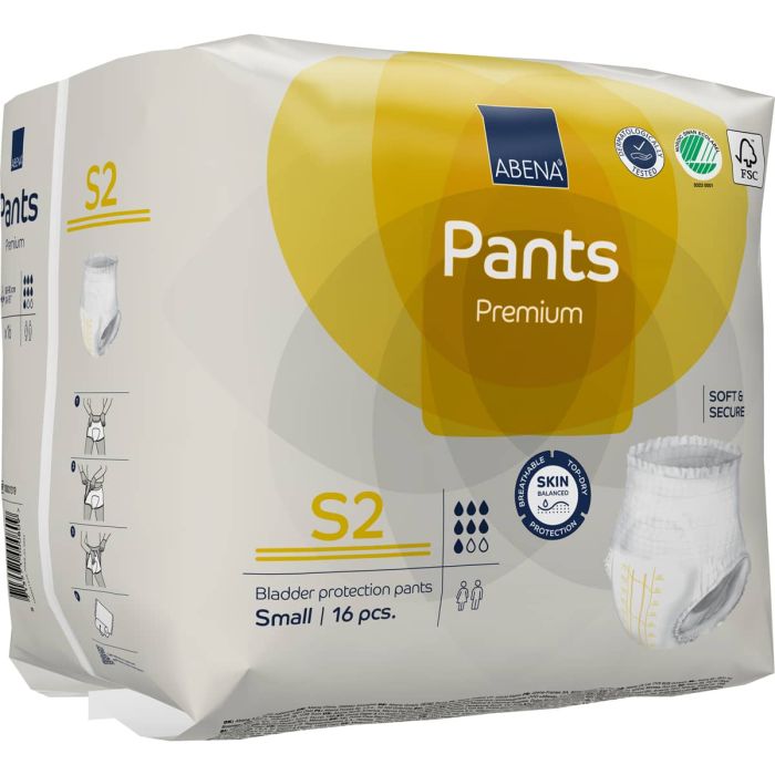 Abena Pants Premium S2 Small (1900ml) 16 Pack - pack left