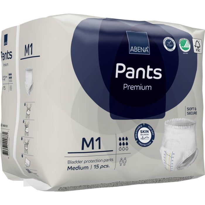 Abena Pants Premium M1 Medium (1400ml) 15 Pack - pack right