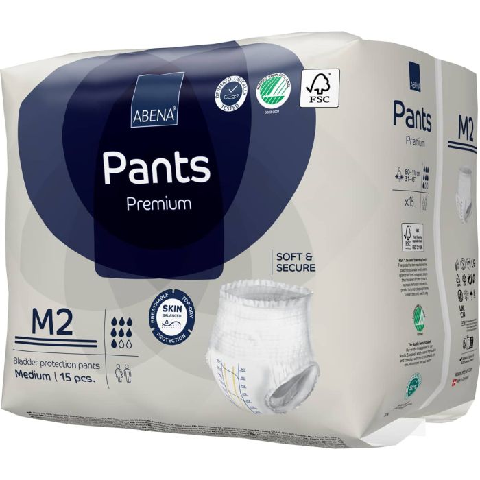 Multipack 6x Abena Pants Premium M2 Medium (1900ml) 15 Pack