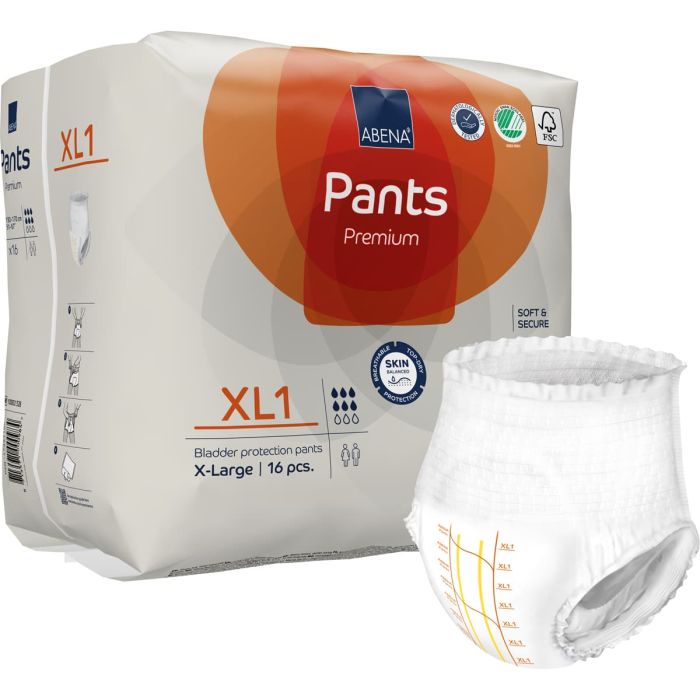 Abena Pants Premium XL1 XL (1400ml) 16 Pack - pack combi