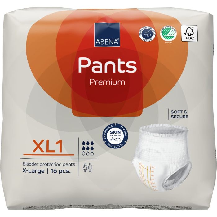 Abena Pants Premium XL1 XL (1400ml) 16 Pack - pack front