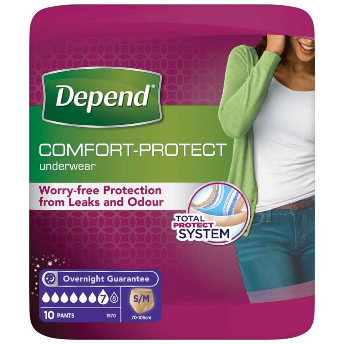 Multipack 3x Depend Comfort-Protect Pants for Women Small/Medium (1360ml) 10 Pack