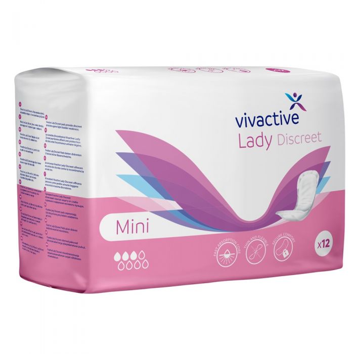 Multipack 20x Vivactive Lady Discreet Mini Pads (320ml) 12 Pack