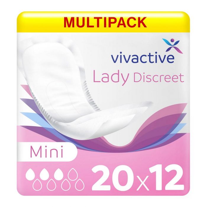 Multipack 20x Vivactive Lady Discreet Mini Pads (320ml) 12 Pack