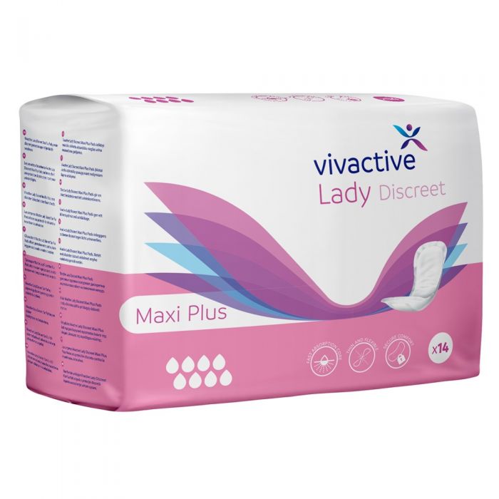 Vivactive Lady Discreet Maxi Plus Pads (1000ml) 14 Pack - Pack