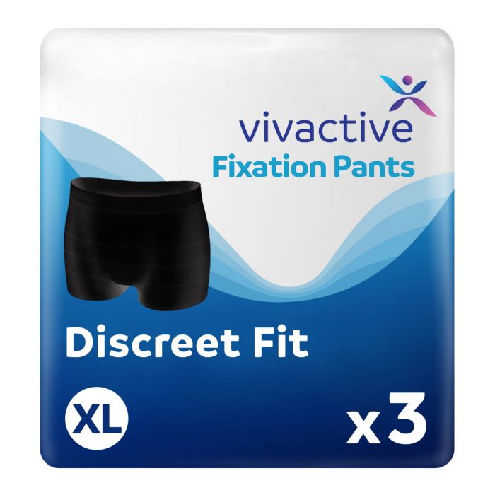 Vivactive Premium Discreet Fixation Pants Black X Large - 3 Pack - mobile