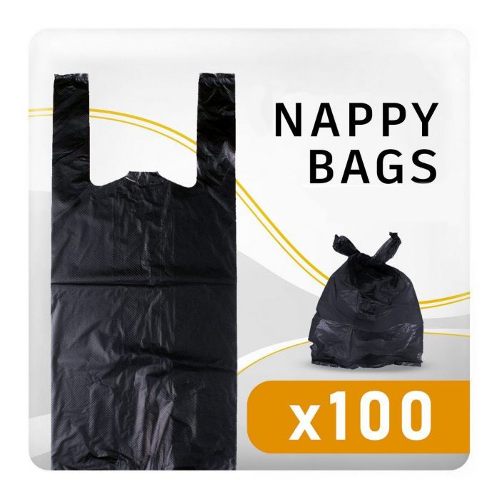 Large Black Nappy Disposal Bag - 100 Pack