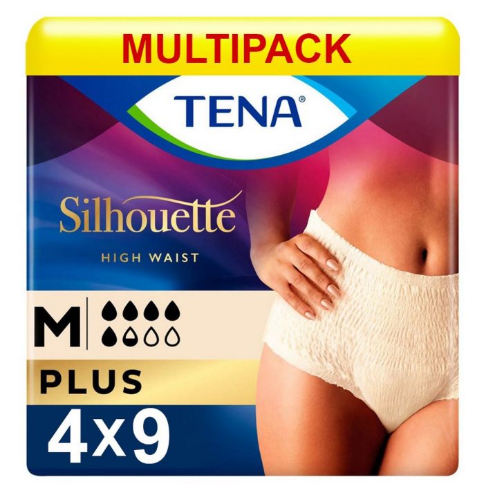 Multipack 4x TENA Silhouette Plus Creme High Waist Pants Medium (1010ml) 9 Pack