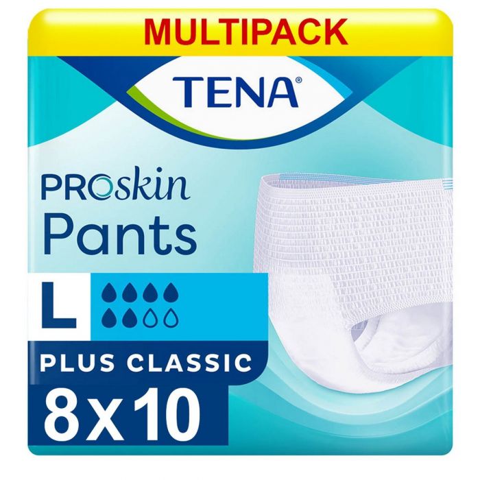 Multipack 8x TENA Pants Plus Classic Large (1300ml) 10 Pack