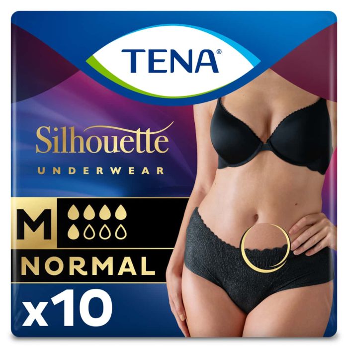 TENA Silhouette Normal Noir Low Waist Pants Medium (750ml) 10 Pack - mobile