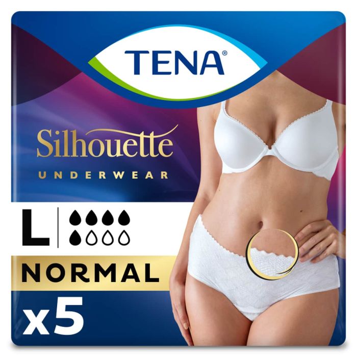 TENA Silhouette Normal Blanc Low Waist Pants Large (750ml) 5 Pack - mobile