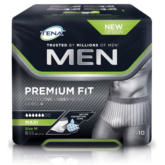 TENA Men Premium Fit Level 4 Pants Medium (1350ml) 10 Pack