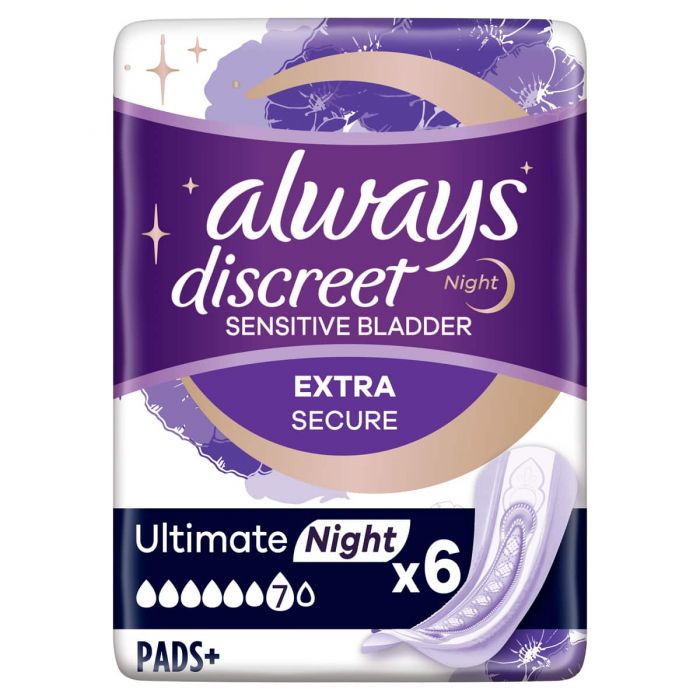 Multipack 6x Always Discreet Pads Ultimate Night 6 Pack