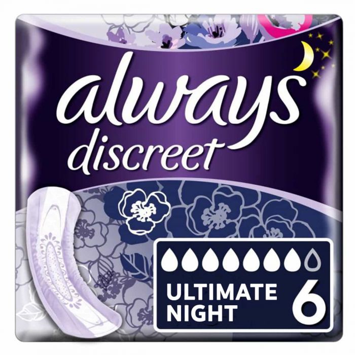 Always Discreet Pads Ultimate Night - 6 Pack - mobile