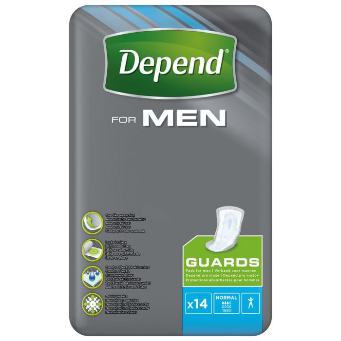 Multipack 4x Depend Guards for Men Normal (464ml) 14 Pack