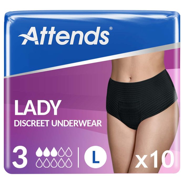 Attends Lady Discreet Underwear 3 Large (900ml) 10 Pack - mobile