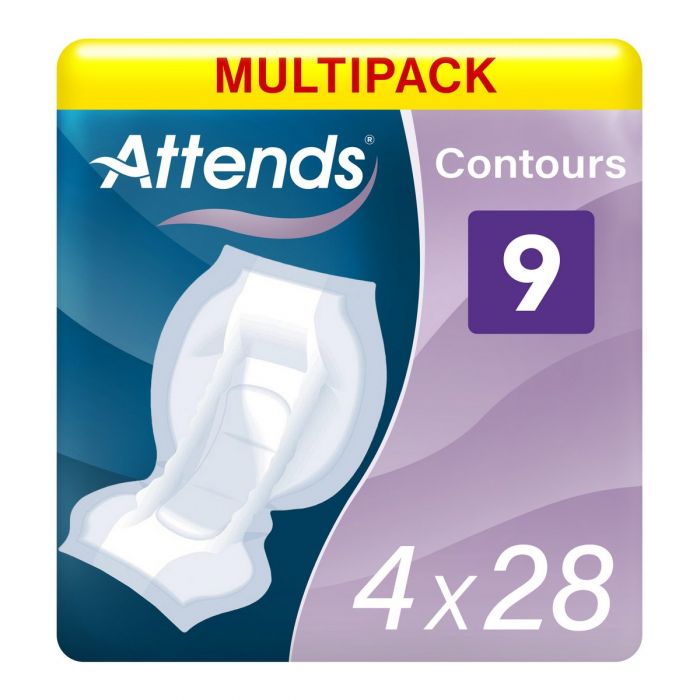 Multipack 4x Attends Contours 9 (2598ml) 28 Pack