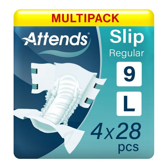 Multipack 4x Attends Slip Regular 9 Large (2514ml) 28 Pack