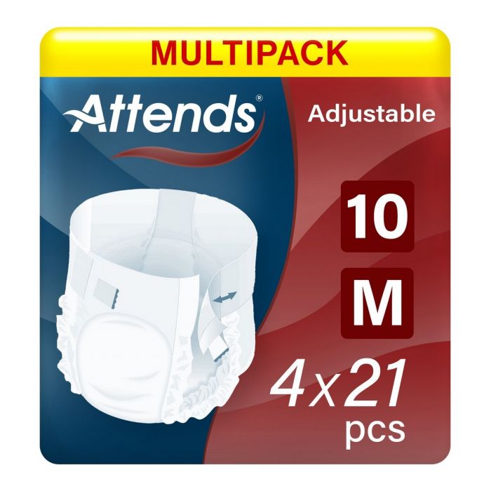 Multipack 4x Attends Adjustable 10 Medium (2616ml) 21 Pack