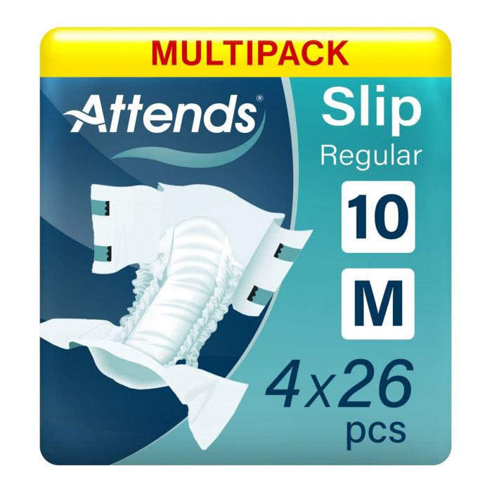 Multipack 4x Attends Slip Regular 10 Medium (2514ml) 26 Pack