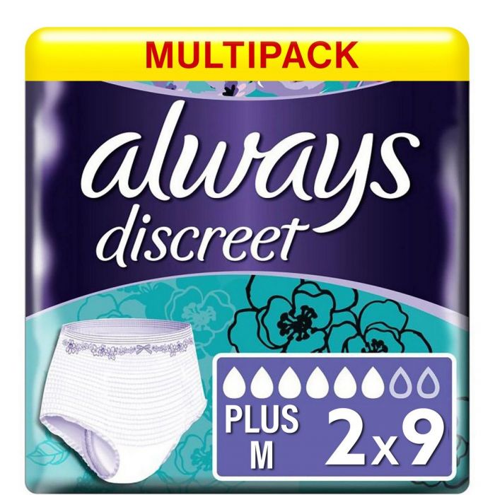 Multipack 2x Always Discreet Pants Plus Medium 9 Pack