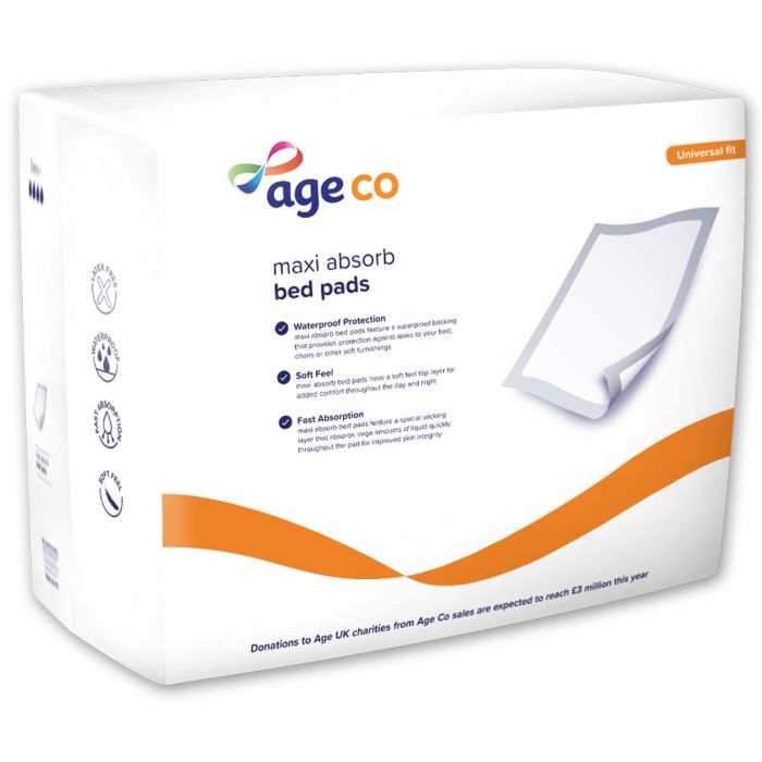 Multipack 4x Age Co Maxi Absorb Disposable Bed Pads 60x90cm (2090ml) 25 Pack