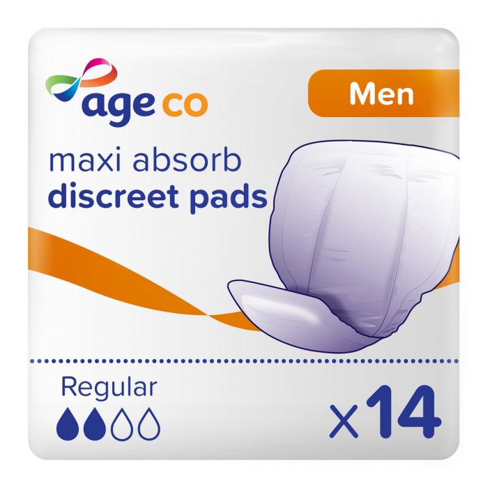 Age Co Men&apos;s Maxi Absorb Discreet Pads (650ml) 14 Pack - mobile