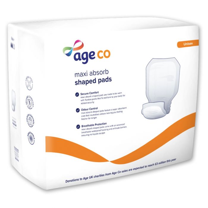 Multipack 4x Age Co Maxi Absorb Shaped Pads Extra+ (2220ml) 25 Pack