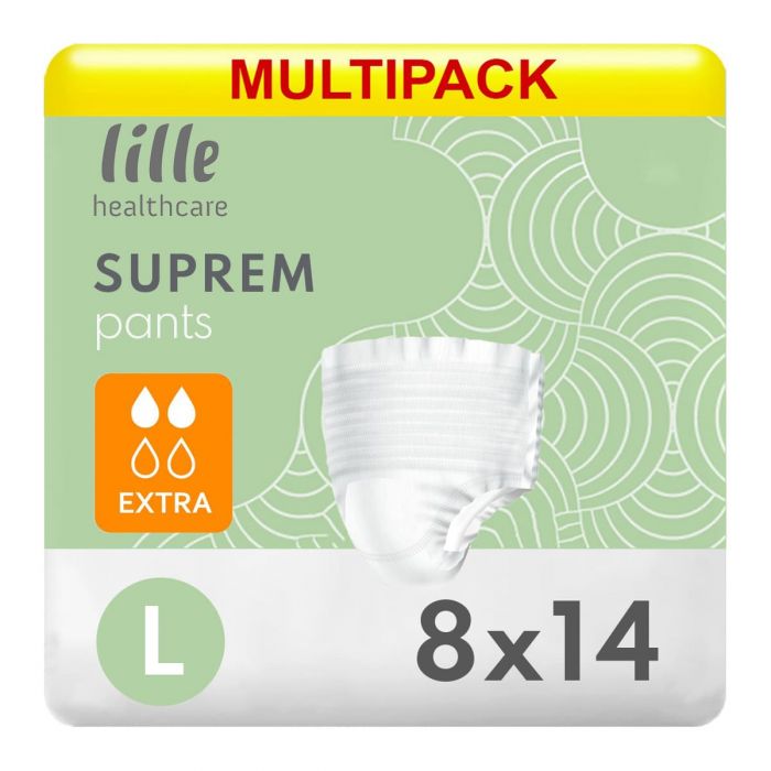 Multipack 8x Lille Healthcare Suprem Pants Extra | Large (1300ml) 14 Pack