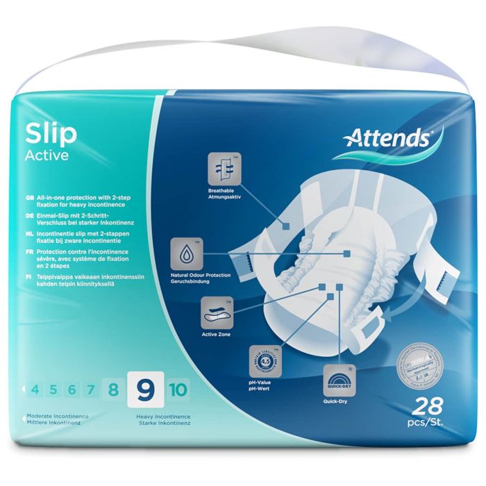Multipack 4x Attends Slip Active 9 Large (2715ml) 28 Pack