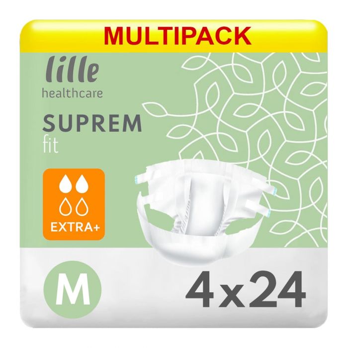Multipack 4x Lille Healthcare Suprem Fit Extra+ Medium (2650ml) 24 Pack