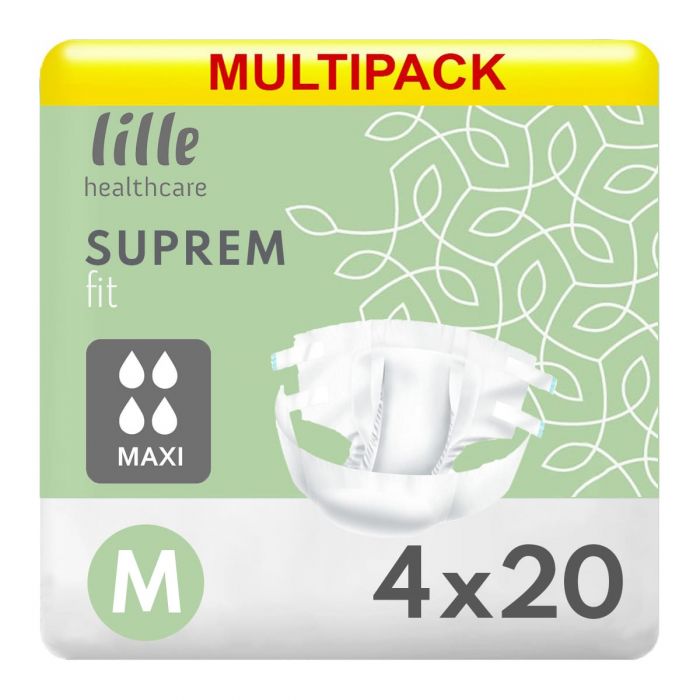 Multipack 4x Lille Healthcare Suprem Fit Maxi Medium (3370ml) 20 Pack