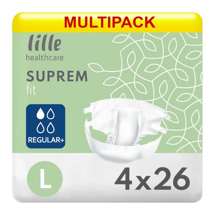 Multipack 4x Lille Healthcare Suprem Fit Regular+ Large (2550ml) 26 Pack