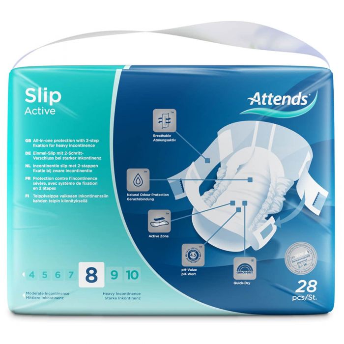 Multipack 4x Attends Slip Active 8 Large (2350ml) 28 Pack
