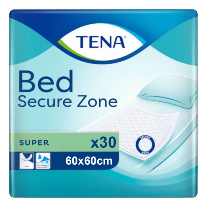 TENA Bed Secure Zone Super 60x60cm (1450ml) 30 Pack
