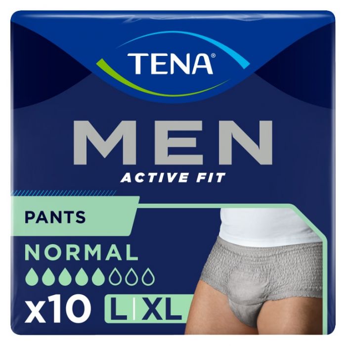 TENA Men Active Fit Pants Normal Grey Large/XL (850ml) 10 Pack - mobile