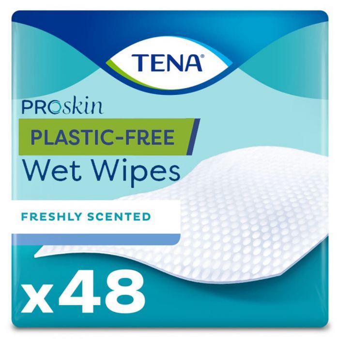 TENA Plastic-Free Wet Wipes 48 Pack - mobile