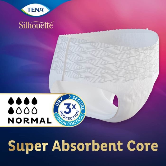 Multipack 6x TENA Silhouette Normal Blanc Low Waist Pants Medium (750ml) 6 Pack - super absorbent core
