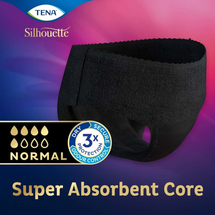 Multipack 6x TENA Silhouette Normal Noir Low Waist Pants Large (750ml) 9 Pack