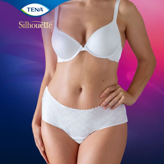 TENA Silhouette Normal Blanc Low Waist Pants Medium (750ml) 6 Pack - lifestyle 1