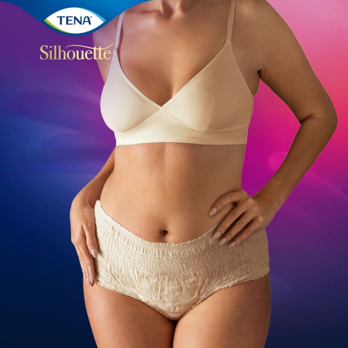 TENA Silhouette Plus Creme High Waist Pants Large (1010ml) 8 Pack - lifestyle 1