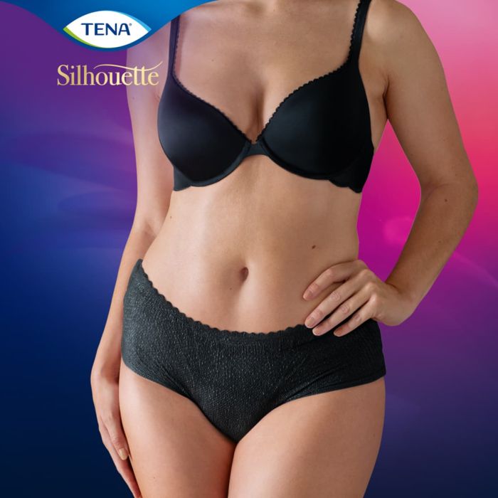 TENA Silhouette Normal Noir Low Waist Pants Medium (750ml) 10 Pack - lifestyle 1