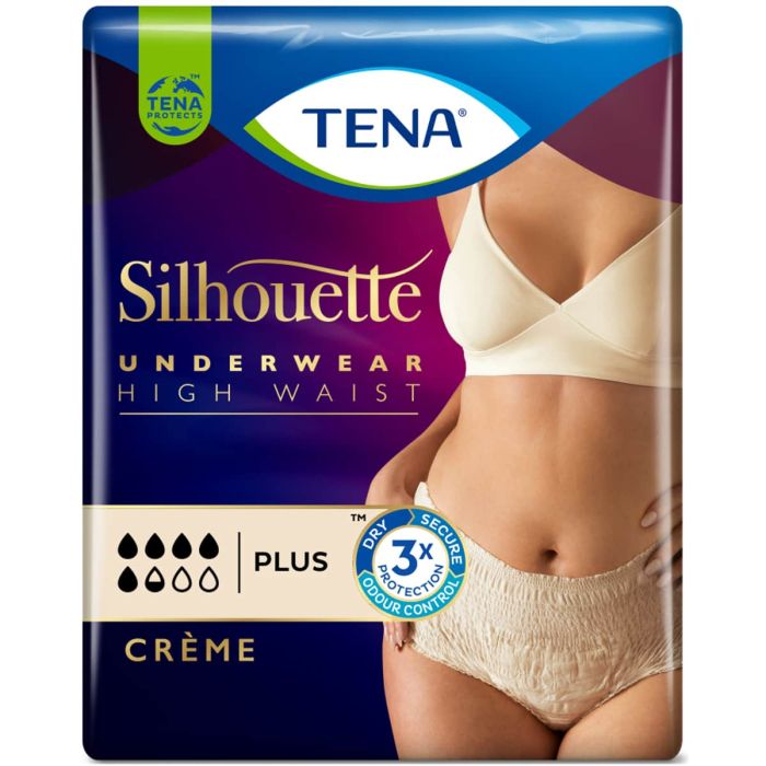 TENA Silhouette Plus Creme High Waist Pants Large (1010ml) 8 Pack - pack