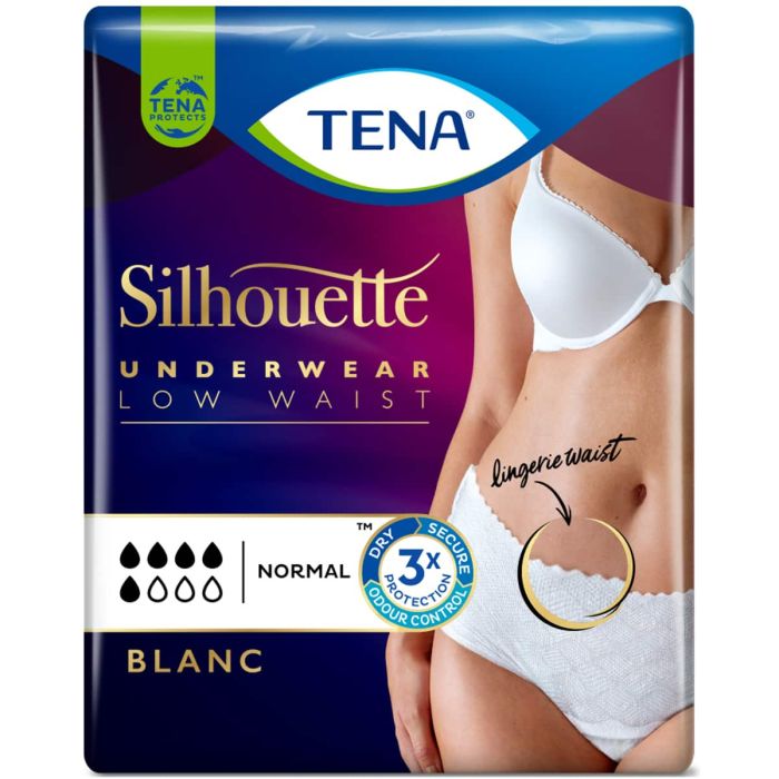TENA Silhouette Normal Blanc Low Waist Pants Medium (750ml) 6 Pack - pack