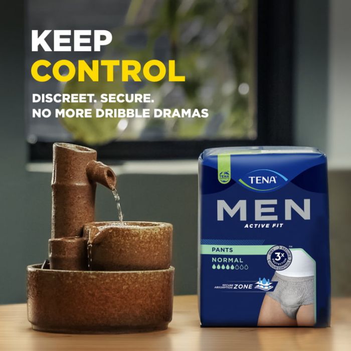 TENA Men Active Fit Pants Normal Grey Large/XL (850ml) 10 Pack - control