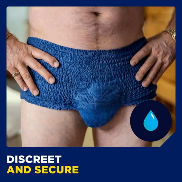 TENA Men Active Fit Pants Plus Blue Large/XL (1010ml) 8 Pack - lifestyle 2