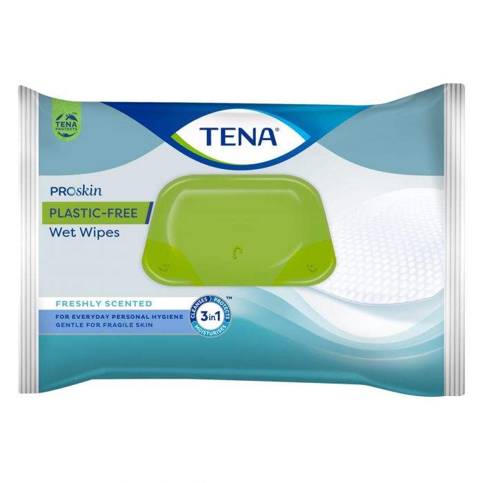 TENA Plastic-Free Wet Wipes 48 Pack - pack